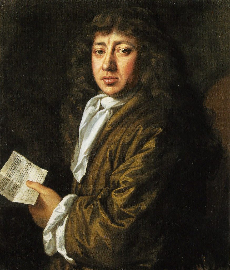 Samuel Pepys holding music, in a portrait by John Hayls in 1666. Pepys was an avid collector of broadside ballads, to the extent that his huge personal collection now forms an important corpus of our knowledge of the genre.