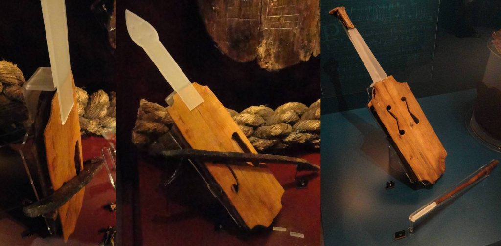 The only two survivng vielles, which sunk with the Mary Rose. Photographs by Peter Forrester, used with his kind permission.