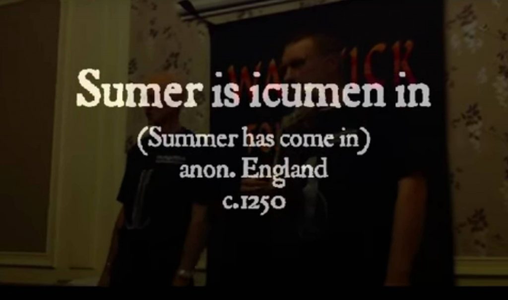 The Night Watch sing Sumer is icumen in. Click picture to play – opens in new window.
